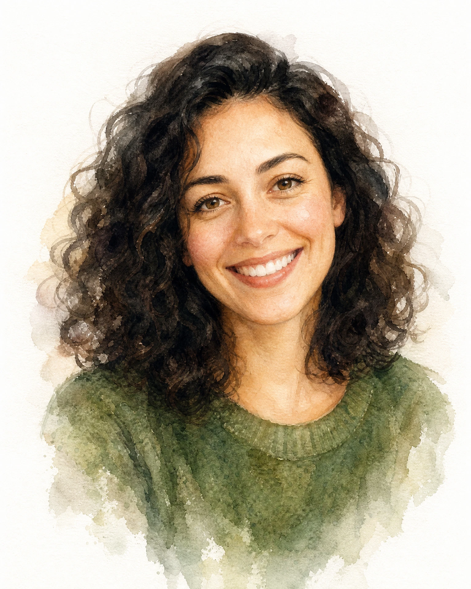 Portrait of a person rendered in Soft Watercolour