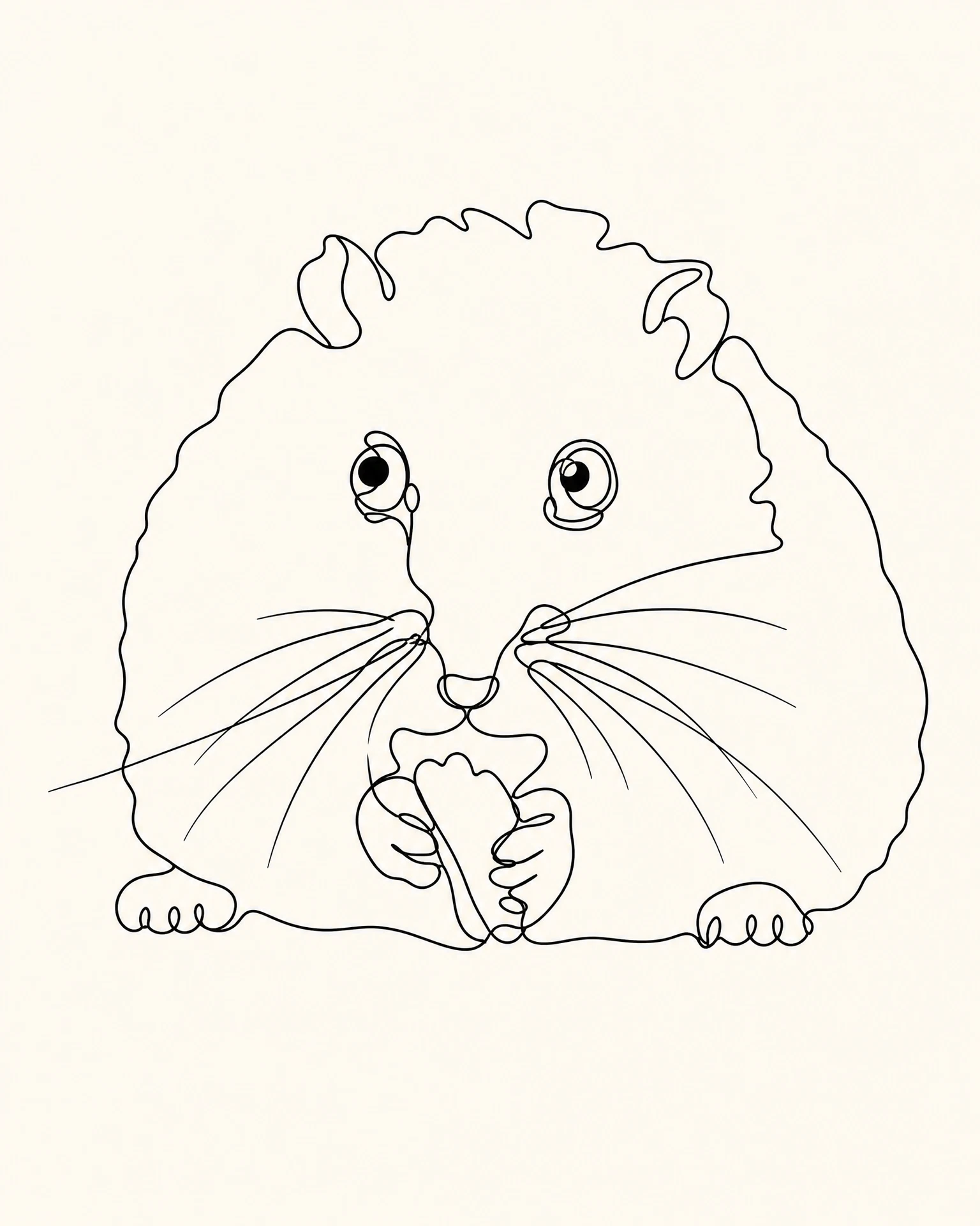 Dwarf hamster rendered in Single Line